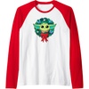image:imageAmazon Essentials The Mandalorian Grogu Holiday Christmas Wreath Raglan Baseball TeeRedWhite
