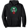 image:imageAmazon Essentials The Mandalorian Helmet Holiday Christmas Wreath Pullover HoodieBlack