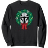 image:imageAmazon Essentials The Mandalorian Helmet Holiday Christmas Wreath SweatshirtBlack