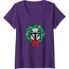 image:imageAmazon Essentials The Mandalorian Helmet Holiday Christmas Wreath VNeck TShirtPurple