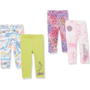 image:imageAmazon Essentials Disney  Marvel  Star Wars  Frozen  Princess Girls and Toddlers Cotton Stretch Leggings Multipacks4pack Princess Scribble