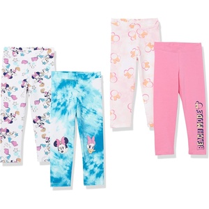 image:imageAmazon Essentials Disney  Marvel  Star Wars  Frozen  Princess Girls and Toddlers Cotton Stretch Leggings MultipacksMinnieBeach