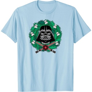 image:imageAmazon Essentials Mens Darth Vader Helmet Holiday Christmas Wreath TShirt Star Wars Darth SmallBaby Blue
