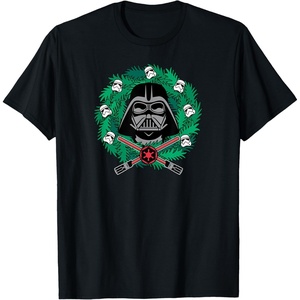 image:imageAmazon Essentials Mens Darth Vader Helmet Holiday Christmas Wreath TShirt Star Wars Darth SmallBlack
