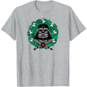image:imageAmazon Essentials Mens Darth Vader Helmet Holiday Christmas Wreath TShirt Star Wars Darth SmallHeather Grey