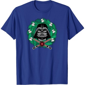 image:imageAmazon Essentials Mens Darth Vader Helmet Holiday Christmas Wreath TShirt Star Wars Darth SmallRoyal Blue