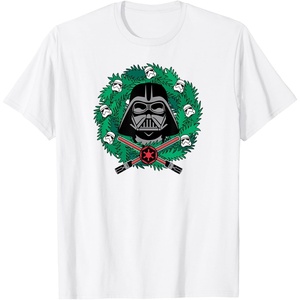 image:imageAmazon Essentials Mens Darth Vader Helmet Holiday Christmas Wreath TShirt Star Wars Darth SmallWhite