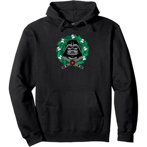 image:imageAmazon Essentials Star Wars Darth Vader Helmet Holiday Christmas Wreath Pullover HoodieBlack