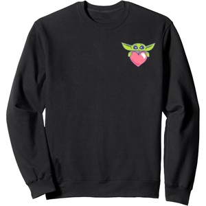 image:imageAmazon Essentials The Mandalorian Grogu Holding a Valentines Heart SweatshirtBlack
