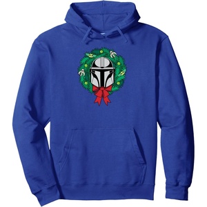 image:imageAmazon Essentials The Mandalorian Helmet Holiday Christmas Wreath Pullover HoodieRoyal Blue
