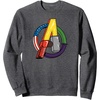 image:imageAmazon Essentials Marvel Avengers Multi Hero Logo Collage SweatshirtDark Heather Grey