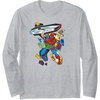 image:imageAmazon Essentials Marvel Super Heroes Multi Hero Shattered Collage Long Sleeve TShirtHeather Grey