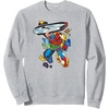 image:imageAmazon Essentials Marvel Super Heroes Multi Hero Shattered Collage SweatshirtHeather Grey
