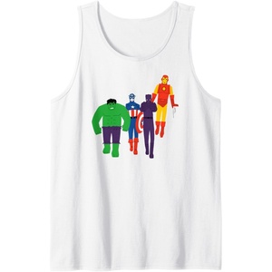 image:imageAmazon Essentials Marvel Avengers Flat and Stylized Heroes Tank TopWhite
