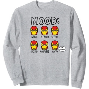 image:imageAmazon Essentials Marvel Avengers Moods of Iron Man SweatshirtHeather Grey