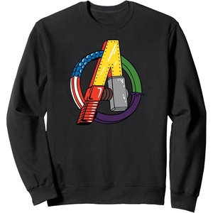 image:imageAmazon Essentials Marvel Avengers Multi Hero Logo Collage SweatshirtBlack