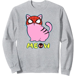 image:imageAmazon Essentials Marvel SpiderMan Miles Morales Cat with Mask Meow SweatshirtHeather Grey