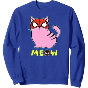 image:imageAmazon Essentials Marvel SpiderMan Miles Morales Cat with Mask Meow SweatshirtRoyal Blue