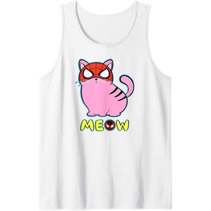 image:imageAmazon Essentials Marvel SpiderMan Miles Morales Cat with Mask Meow Tank TopWhite