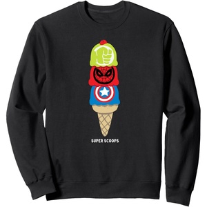 image:imageAmazon Essentials Marvel Super Heroes Ice Cream Cone Super Scoops SweatshirtBlack