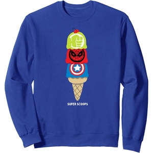 image:imageAmazon Essentials Marvel Super Heroes Ice Cream Cone Super Scoops SweatshirtRoyal Blue