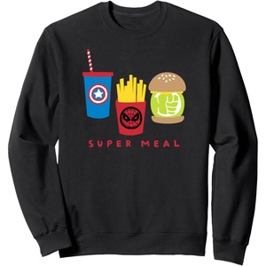 image:imageAmazon Essentials Marvel Super Heroes Super Meal Burger and Fries SweatshirtBlack