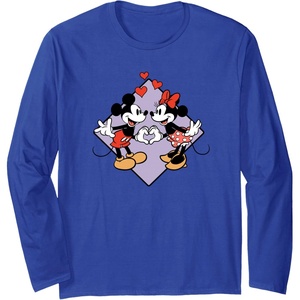 image:imageAmazon Essentials Mickey and Minnie Smiling in Love Valentines Day Long Sleeve TShirtRoyal Blue