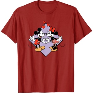 image:imageAmazon Essentials Mickey and Minnie Smiling in Love Valentines Day Short Sleeve TShirtCranberry Red