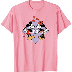 image:imageAmazon Essentials Mickey and Minnie Smiling in Love Valentines Day Short Sleeve TShirtPink