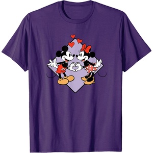 image:imageAmazon Essentials Mickey and Minnie Smiling in Love Valentines Day Short Sleeve TShirtPurple