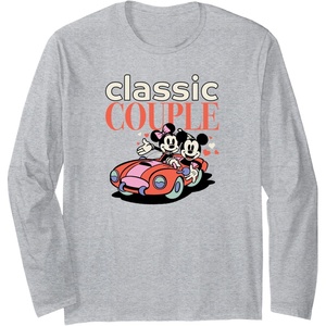 image:imageAmazon Essentials Mickey and Minnie Valentines Day Classic Couple Long Sleeve TShirtHeather Grey