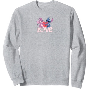 image:imageAmazon Essentials Stitch and Angel Love Valentines Day SweatshirtHeather Grey