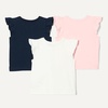 image:imageAmazon Essentials Girls and Toddlers Sleeveless Ruffle TShirtIvoryNavyPink