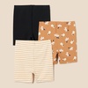 image:imageAmazon Essentials Toddler and Baby Girls Cotton Stretch Jersey Bike ShortsBlackStripeLion and Pony