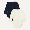 image:imageAmazon Essentials Unisex Babies LongSleeve Cotton Henley Bodysuits Pack of 2Oatmeal HeatherNavy
