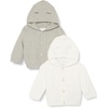 image:imageAmazon Essentials Unisex Babies Long Sleeve Hooded Sweater Pack of 2Grey HeatherIvory
