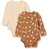 image:imageAmazon Essentials Unisex Babies LongSleeve Cotton Henley Bodysuits Pack of 2Pale PeachLion and Pony
