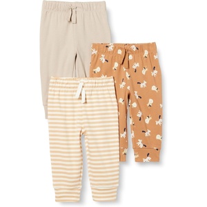 image:imageAmazon Essentials Baby Girls Cotton PullOn Pants MultipacksTaupeStripeLion and Pony