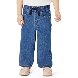 image:imageAmazon Essentials Baby Girls Soft Stretch RelaxedFit Wide Leg JeansMedium Blue Vintage