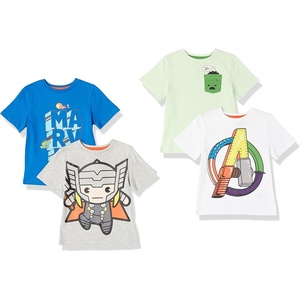 image:imageAmazon Essentials Disney  Marvel  Star Wars Boys and Toddlers ShortSleeve TShirts Previously Spotted Zebra Multipacks4pack Marvel Icon Logo