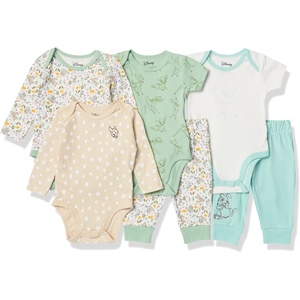 image:imageAmazon Essentials Disney  Marvel  Star Wars Unisex Babies 6Piece Cotton Knit Outfit Set Pack of 6Bambi Nature
