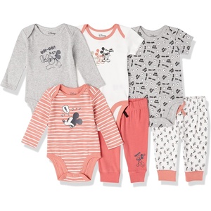 image:imageAmazon Essentials Disney  Marvel  Star Wars Unisex Babies 6Piece Cotton Knit Outfit Set Pack of 6Mickey Expressions