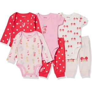 image:imageAmazon Essentials Disney  Marvel  Star Wars Unisex Babies 6Piece Cotton Knit Outfit Set Pack of 6Minnie Rainbow Chaser