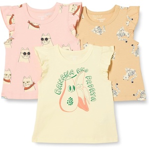 image:imageAmazon Essentials Girls and Toddlers Sleeveless Ruffle TShirtCool CatTigerTropical Fruit