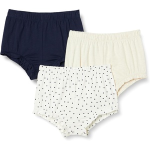 image:imageAmazon Essentials Toddler and Baby Girls Cotton Bloomer Shorts with Elastic Waist PullonOatmeal HeatherNavyDots