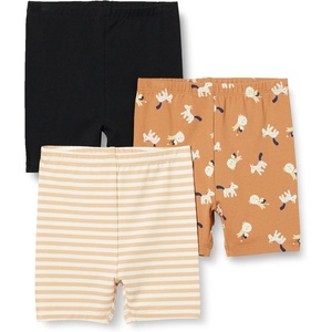 image:imageAmazon Essentials Toddler and Baby Girls Cotton Stretch Jersey Bike ShortsBlackStripeLion and Pony