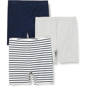 image:imageAmazon Essentials Toddler and Baby Girls Cotton Stretch Jersey Bike ShortsLight Grey HeatherNavyStripe