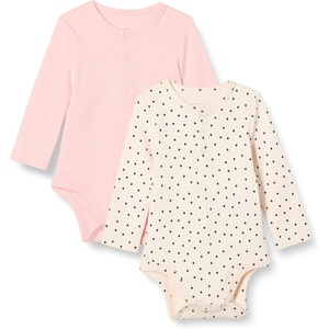 image:imageAmazon Essentials Unisex Babies LongSleeve Cotton Henley Bodysuits Pack of 2Pale PinkDots