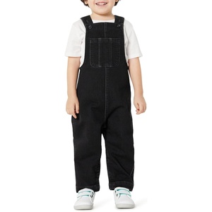image:imageAmazon Essentials Unisex Babies Soft Stretch RegularFit Denim OverallsBlack Wash