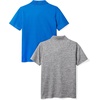 image:imageAmazon Essentials Boys and Toddlers ShortSleeve Active Performance Polo Shirts for School Uniform Pack of 2Cobalt BlueGrey Space Dye